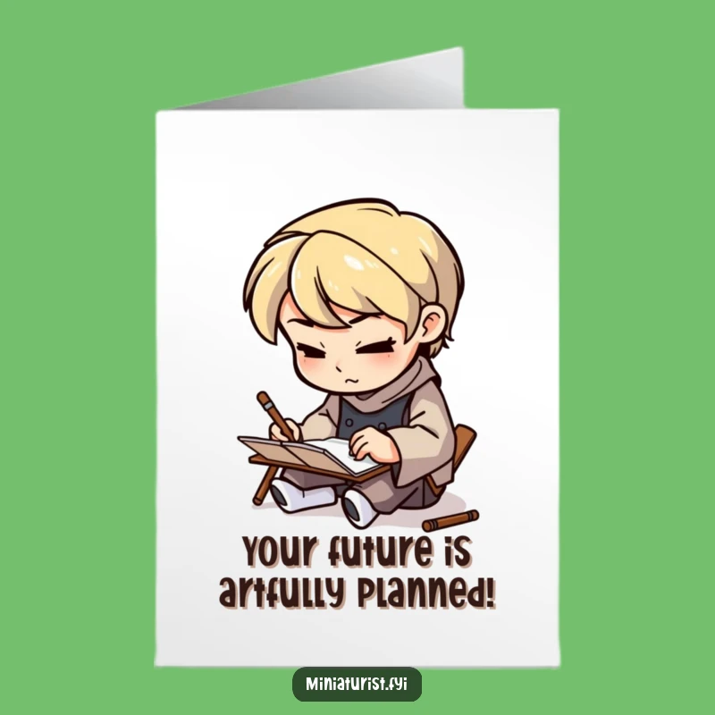 Free Printable Congrats Card: Mini Artist's Determination, Downloadable Funny Gift