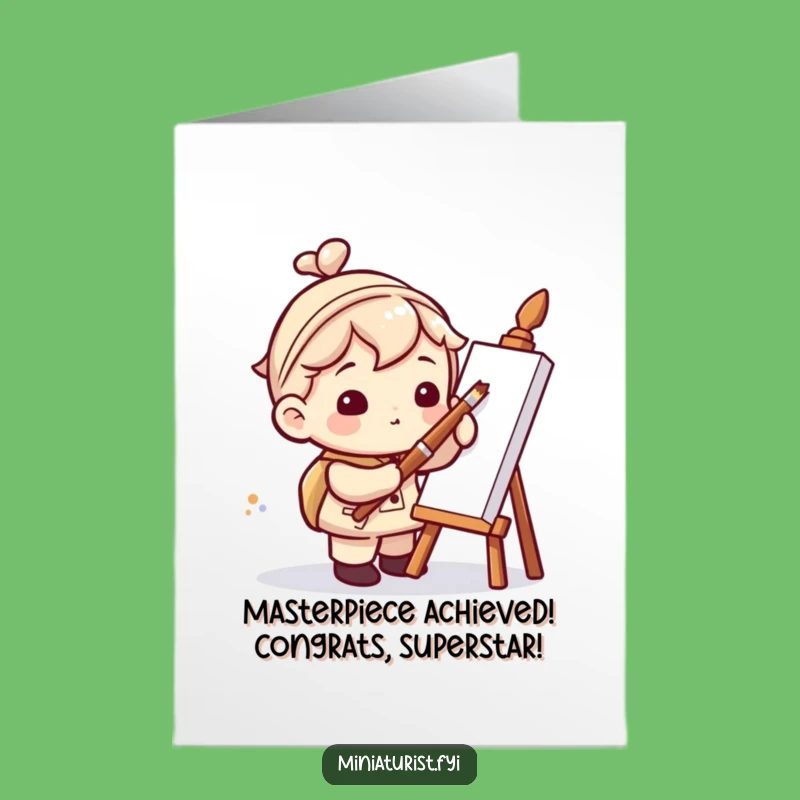 Free Printable Congrats Card: Mini Artist's Tiny Achievement, Humorous Downloadable Gift