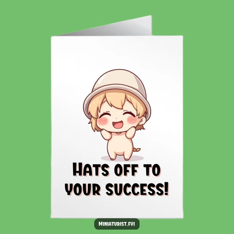 Free Printable Thimble Hat Congrats Card - Giggling Character Funny Gift