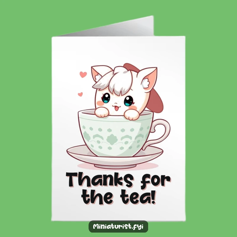 Free Printable Thank You Card: Teacup Character Sending Sweet Thanks Your Way!