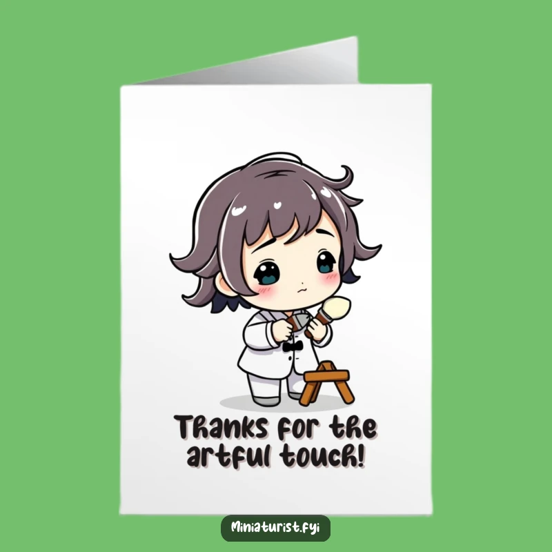 Free Printable Thank You Card: Tiny Artist's Detail, Downloadable Funny Gift