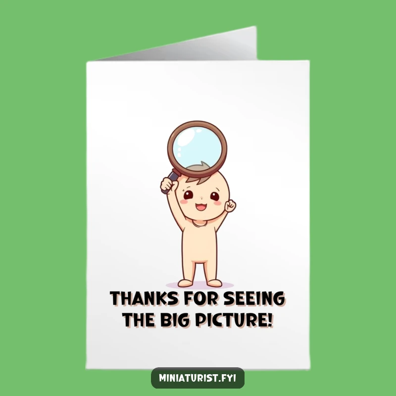 Free Printable Thank You Card: Tiny Detective Magnifying Glass Funny