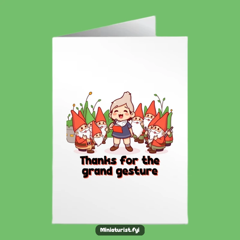 Free Printable Thank You Card: Funny Gnome Conductor, Heartfelt DIY Downloadable Appreciation Gift