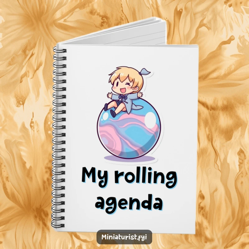 Funny Marble Rider Notebook: A character riding a marble, perfect for jotting down notes and creative ideas.
