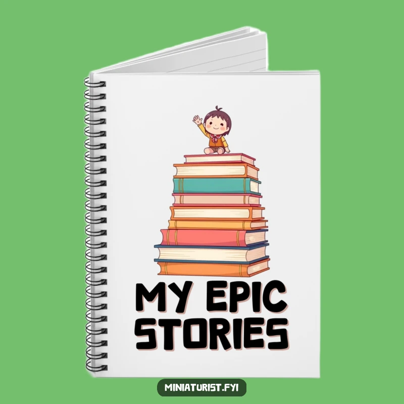 Funny Waving Tiny Figure Notebook Journal Your Literary Adventures