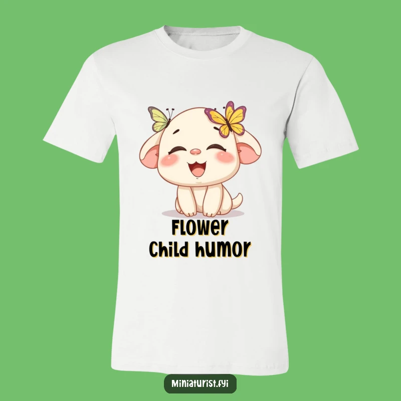 Funny Butterfly Tickle T-Shirt: Mini Character Laughing, Ideal Funny Gift Tee