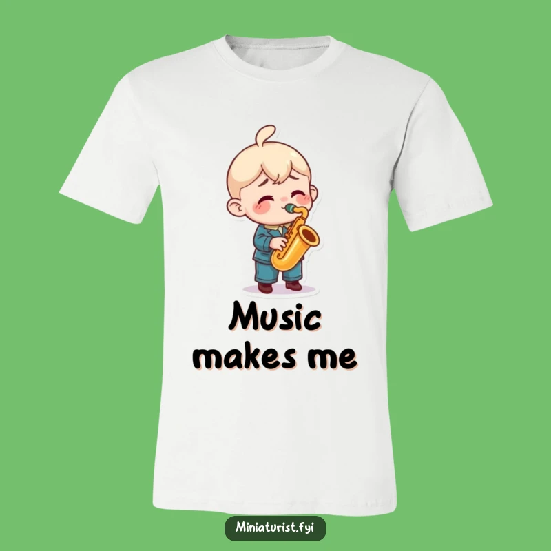 Funny Saxophone T-Shirt: Miniature Maestro's Jazzy Performance for Music Fan Gift