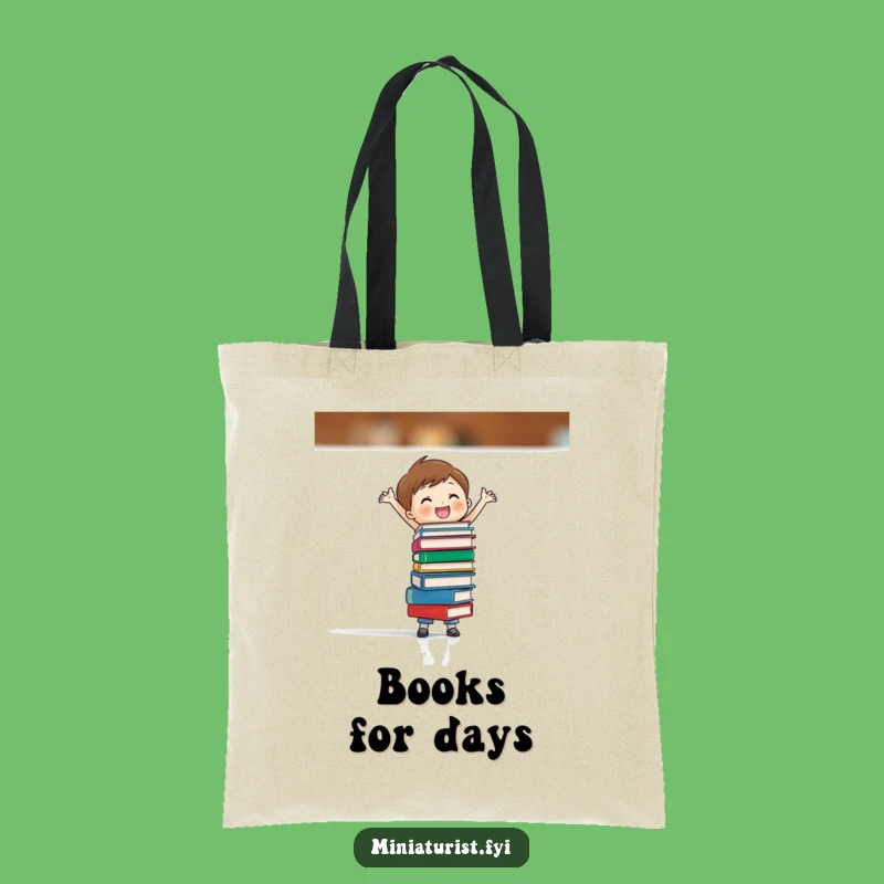 Funny Book Balance Tote Bag: Carry Your Knowledge Tiny Style