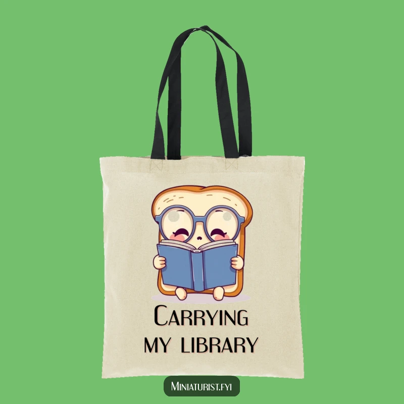Funny Bookish Toast Tote Bag - Smart Reader Accessory Gift!
