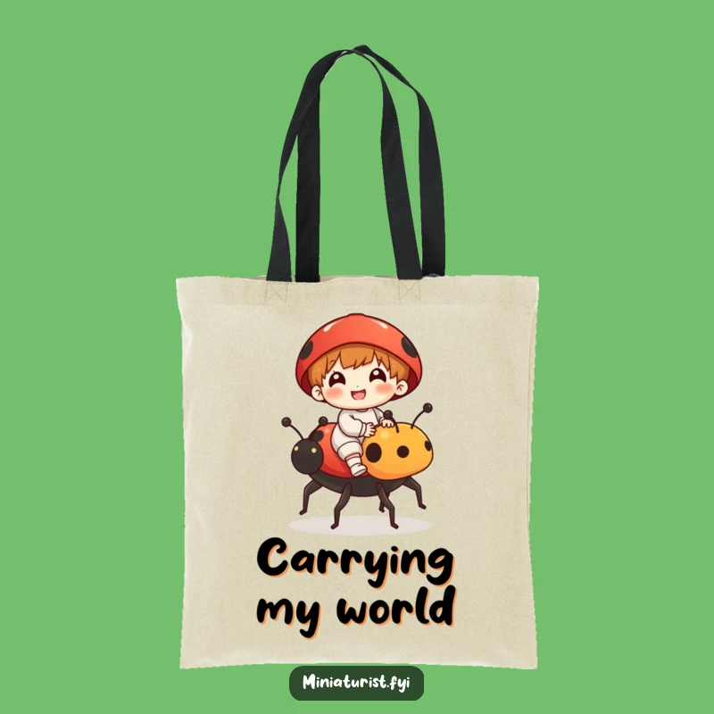 Funny Ladybug Rider Tote Bag: Carry Your Fun Tiny Steed Adventure