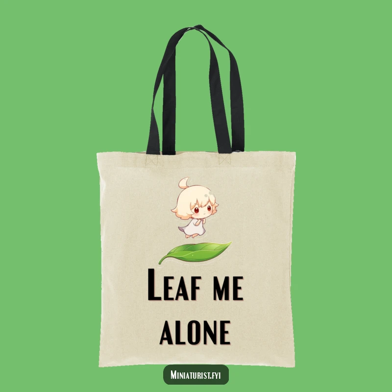 Funny Leaf Traveler Tote Bag: Tiny Character Breeze Ride, Great Funny Gift Accessory