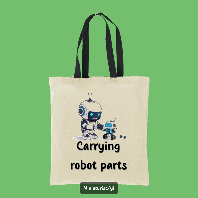 Funny Robot Creator Tote Bag: Tiny Bot Carry-All Gift