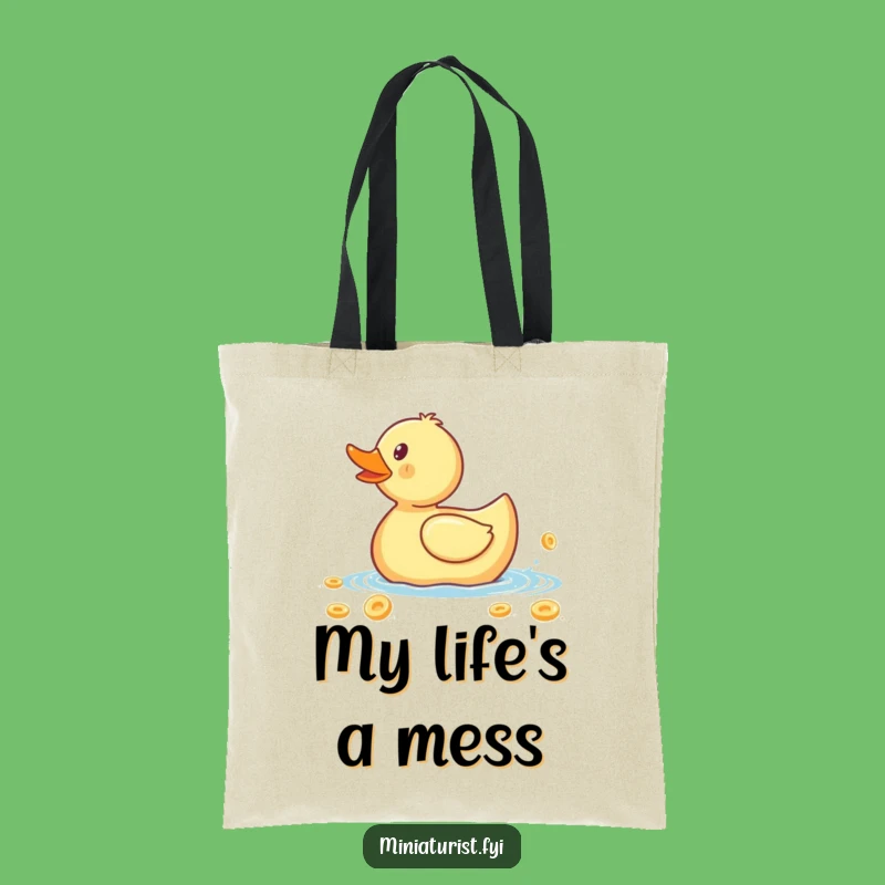 Funny Rubber Ducky Cereal Flake Tote Bag: Carry Laughter Everywhere