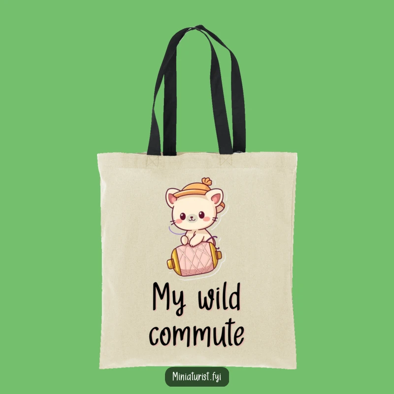 Funny Thread Rider Tote Bag: Cute Animal Carry-All